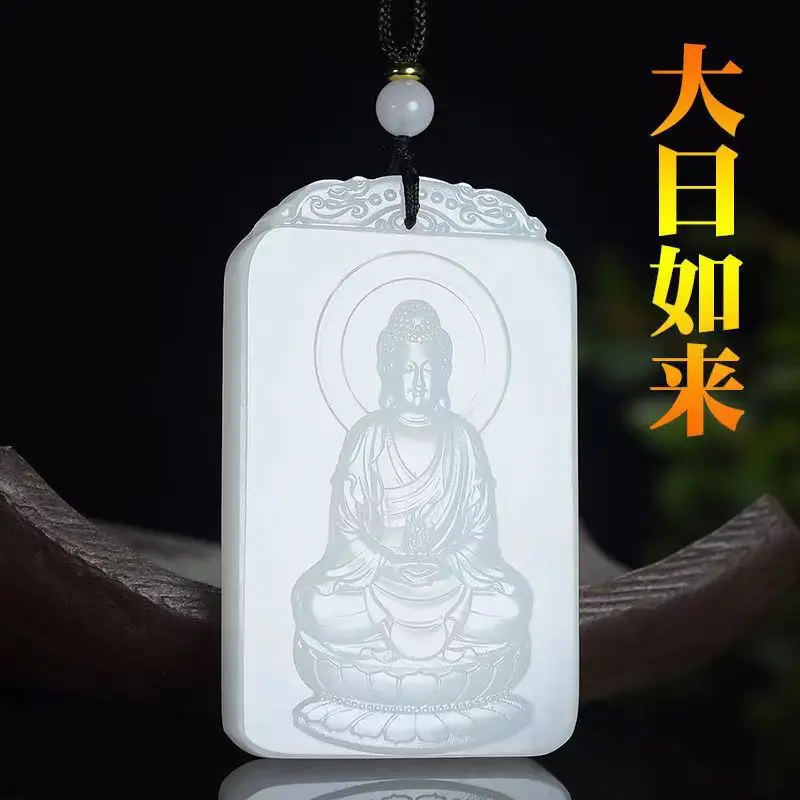 Suet White Eight Patron Saint Jade Pendant for Men Women — feature 3