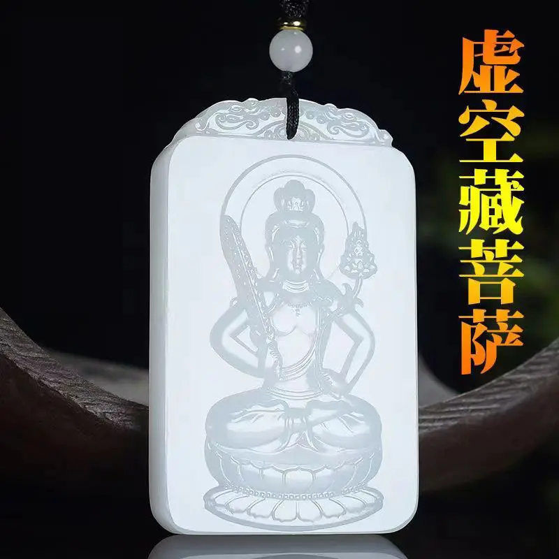 Suet White Eight Patron Saint Jade Pendant for Men Women - Image 2