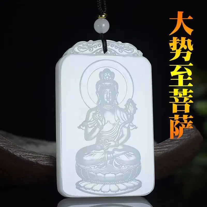 Suet White Eight Patron Saint Jade Pendant for Men Women - Image 5