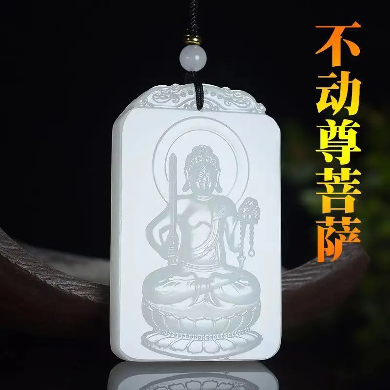 Suet White Eight Patron Saint Jade Pendant for Men Women - Image 7