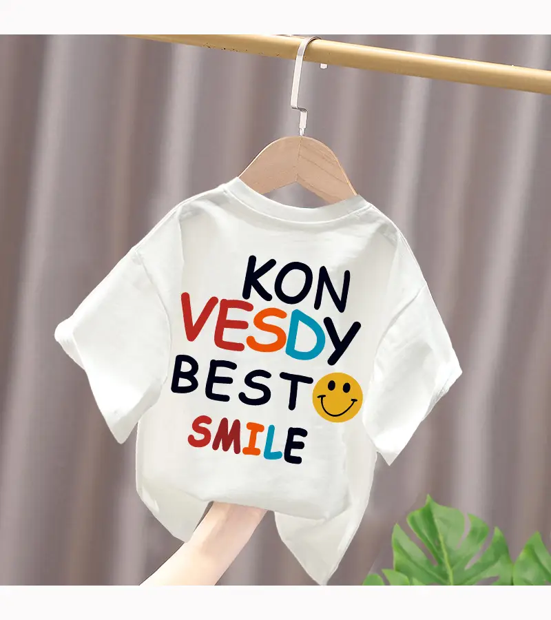 Children's Red Rainbow T-Shirt Mid Large Summer Cotton — feature 10