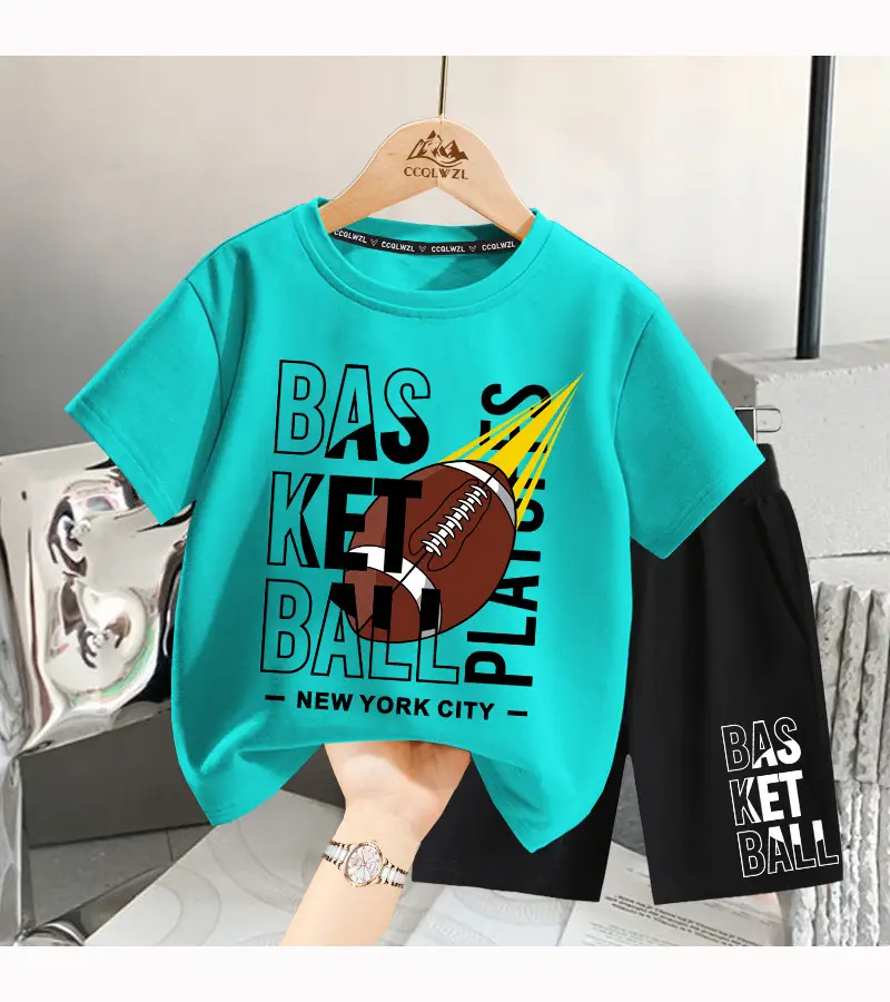 Boys T-Shirt Yellow Football Print Cotton Summer Wear — feature 13