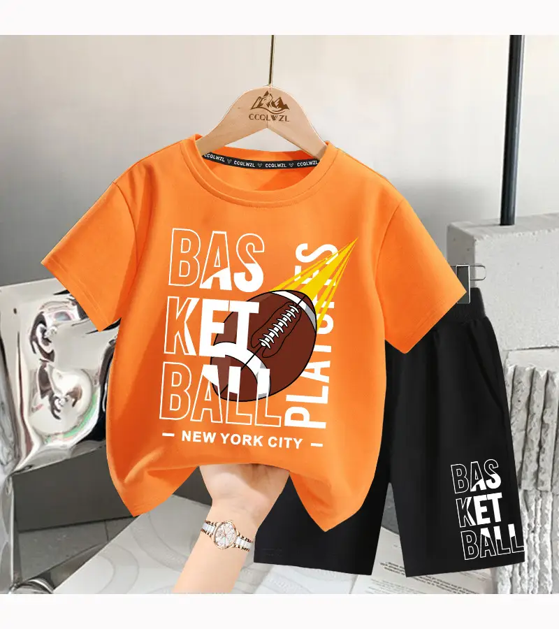 Boys T-Shirt Yellow Football Print Cotton Summer Wear — feature 16