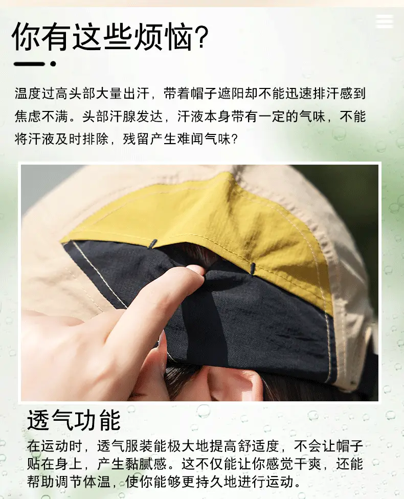 Women Quick-Drying Baseball Cap Grey Non-Sweat — feature 4
