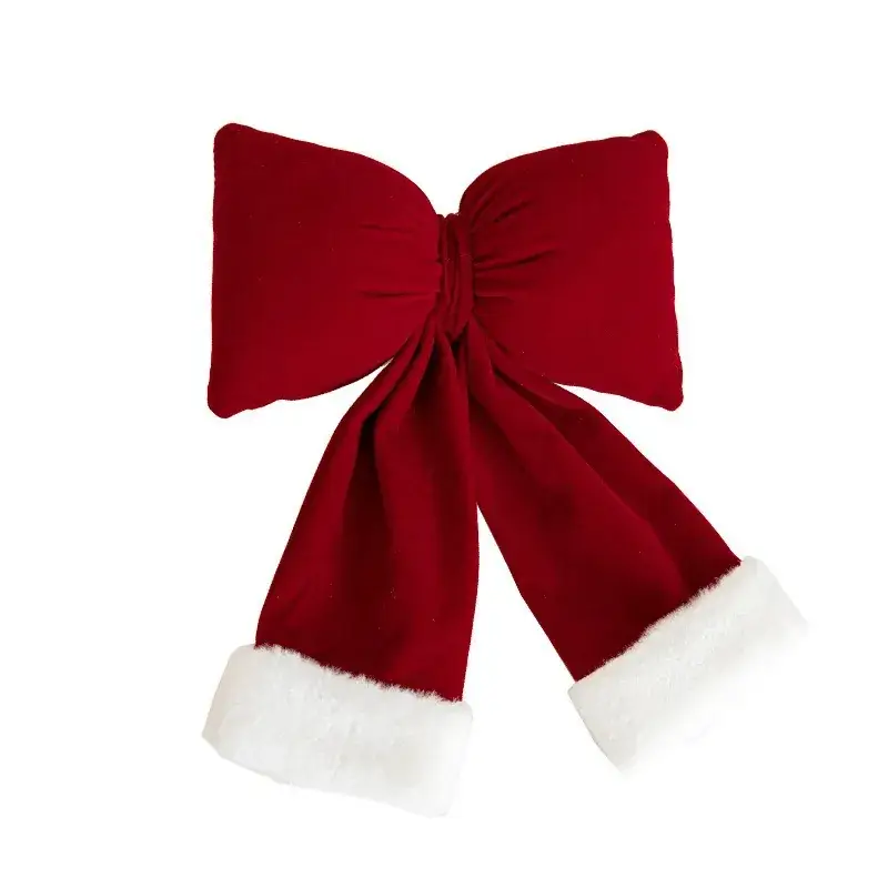 New Wine Red Velvet Christmas Bow Decor Set - Image 16