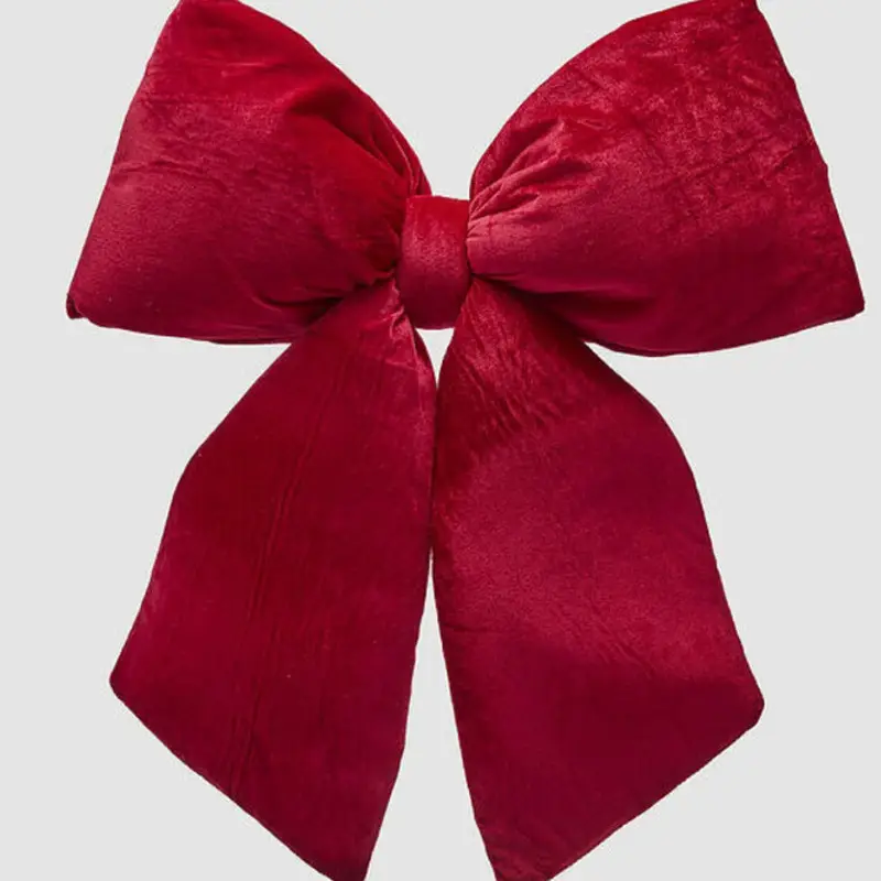 New Wine Red Velvet Christmas Bow Decor Set — feature 1