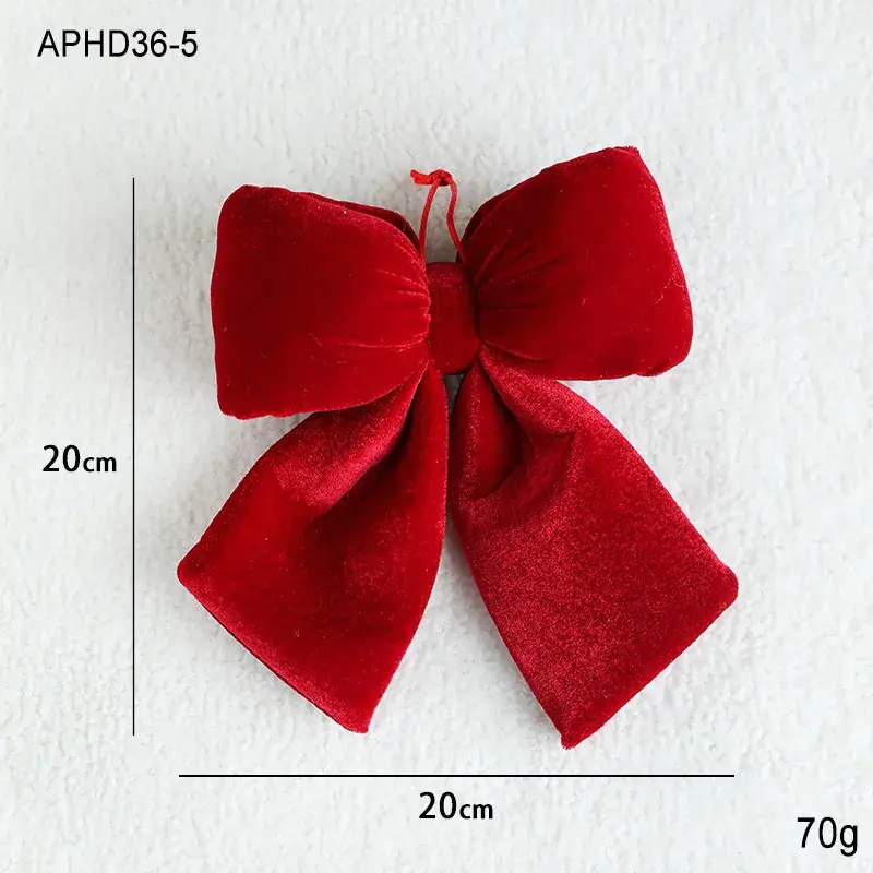 New Wine Red Velvet Christmas Bow Decor Set - Image 10