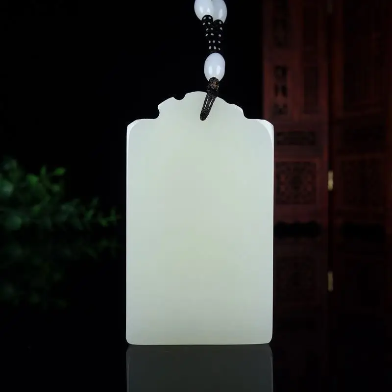 Afghan Jade Pendant Blue & White Men's Necklace — feature 3
