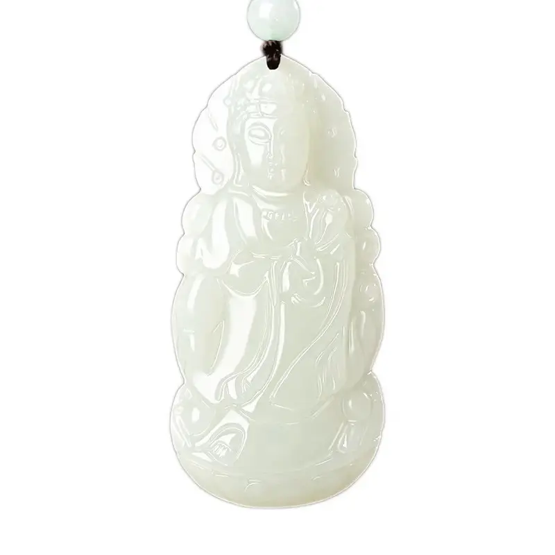 White Jade Guanyin Pendant for Men Women - Image 5