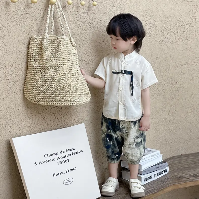 Boys Cotton T-Shirt Set Summer New Kids Chinese Fashion — feature 3
