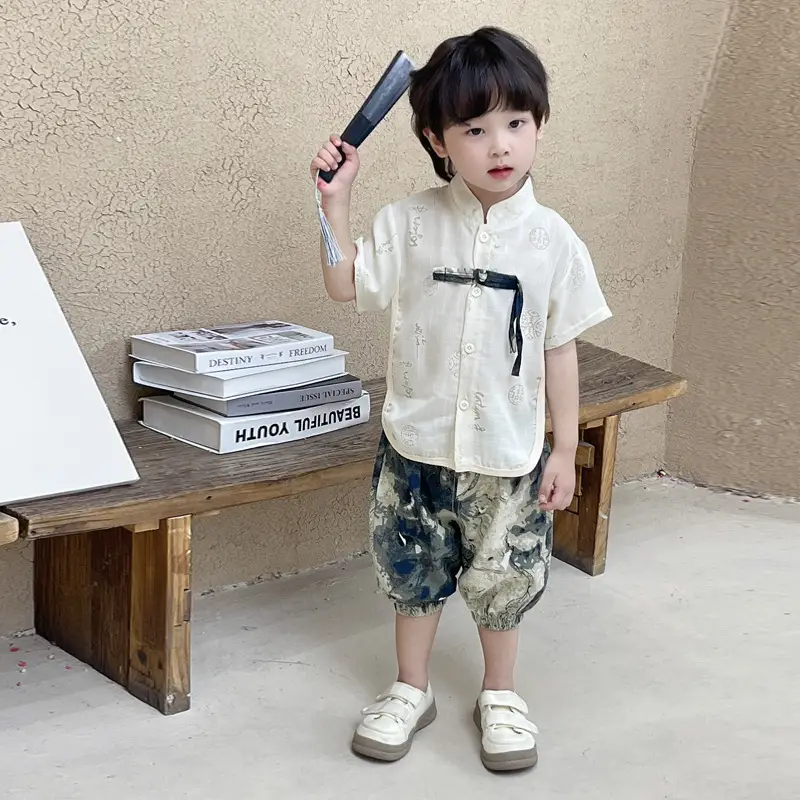 Boys Cotton T-Shirt Set Summer New Kids Chinese Fashion — feature 4