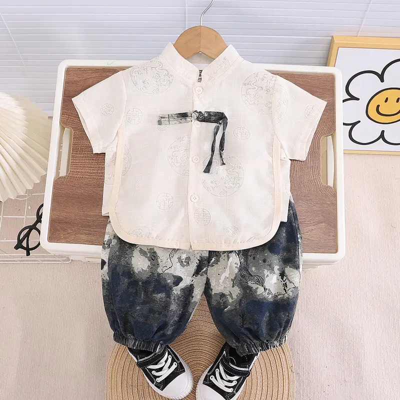 Boys Cotton T-Shirt Set Summer New Kids Chinese Fashion — feature 6