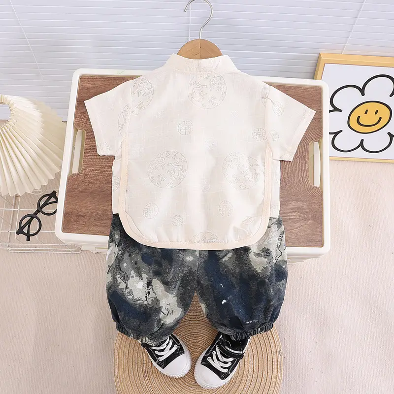 Boys Cotton T-Shirt Set Summer New Kids Chinese Fashion — feature 7