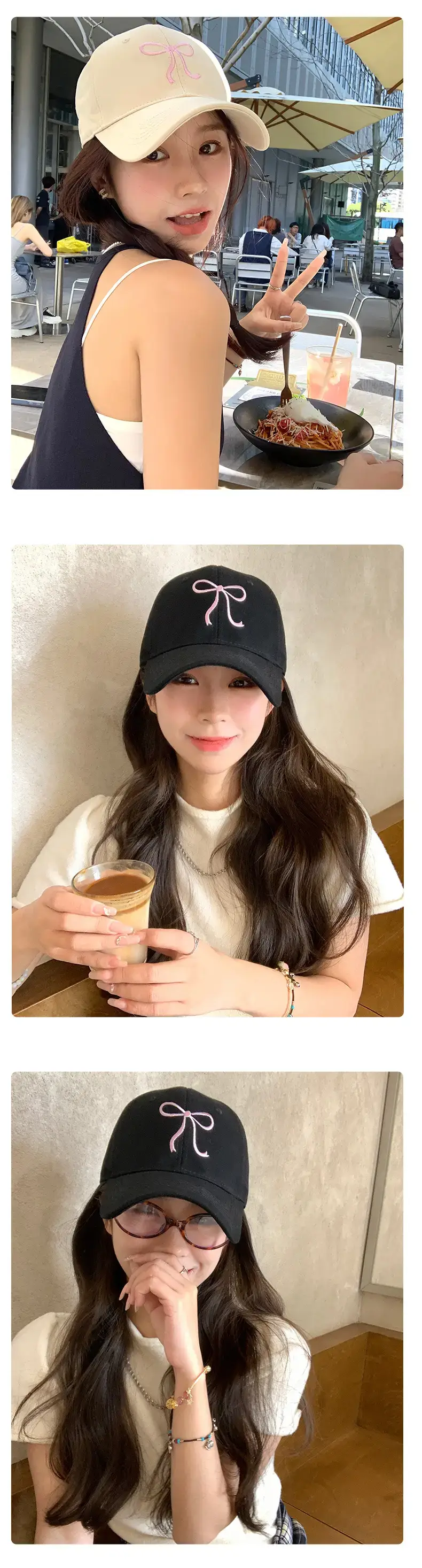 Bow Embroidered Women's Cap Spring Hat Big Face All-match — feature 11