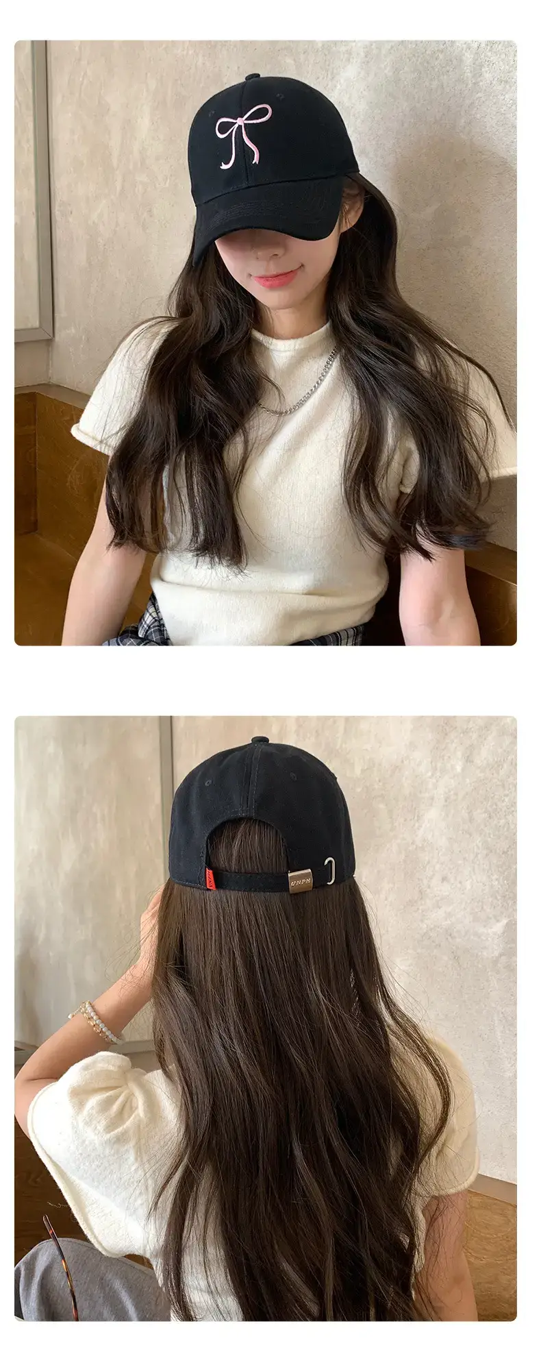 Bow Embroidered Women's Cap Spring Hat Big Face All-match — feature 12