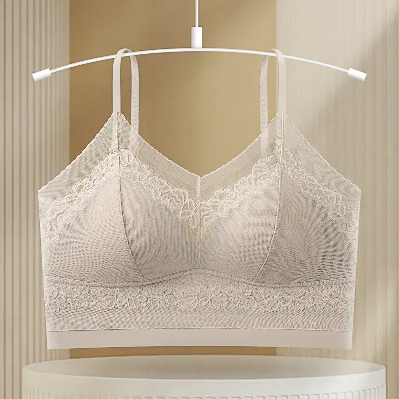 White Lace Back Underwear for Small Chest Gathering - Image 2