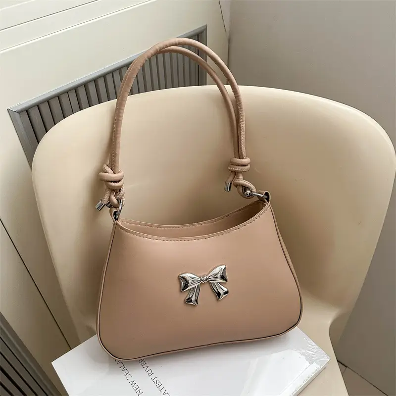 White Knotted Shoulder Crossbody Bag for Women 2024 Spring - Image 8
