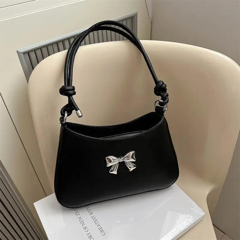 White Knotted Shoulder Crossbody Bag for Women 2024 Spring - Image 9