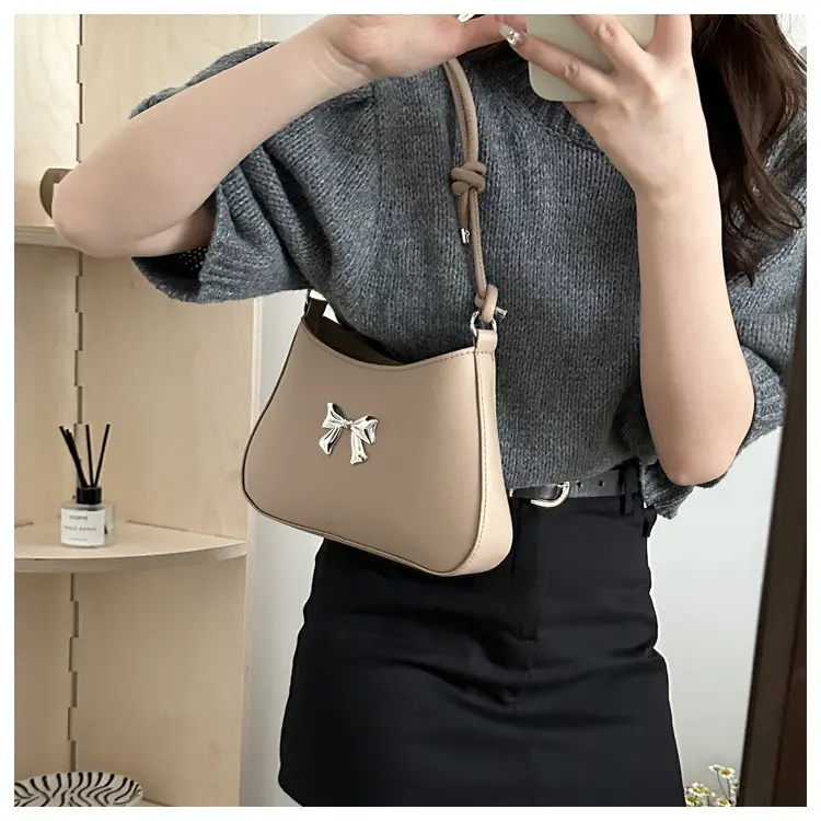 White Knotted Shoulder Crossbody Bag for Women 2024 Spring — feature 19