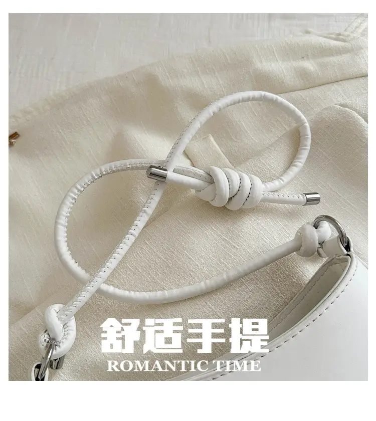 White Knotted Shoulder Crossbody Bag for Women 2024 Spring — feature 3