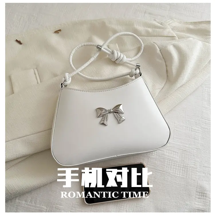 White Knotted Shoulder Crossbody Bag for Women 2024 Spring — feature 5