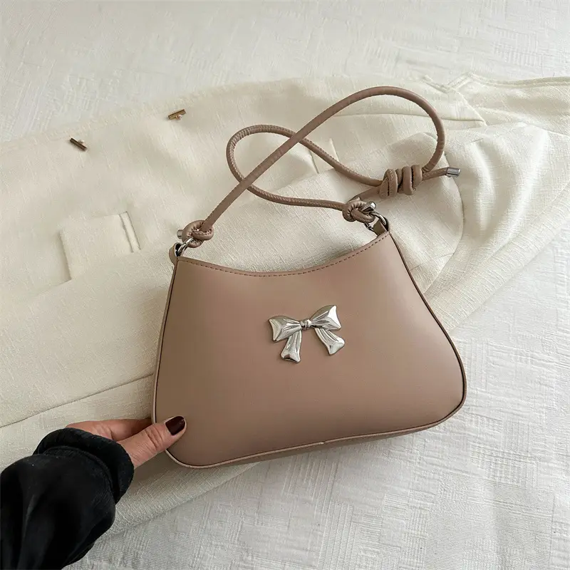 White Knotted Shoulder Crossbody Bag for Women 2024 Spring - Image 3