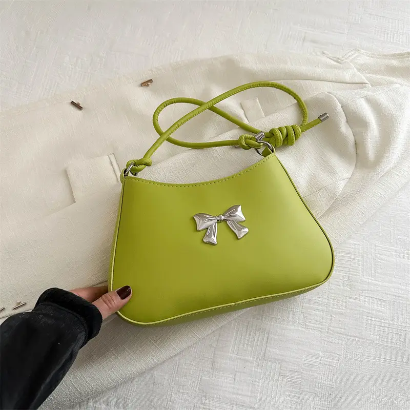 White Knotted Shoulder Crossbody Bag for Women 2024 Spring - Image 4