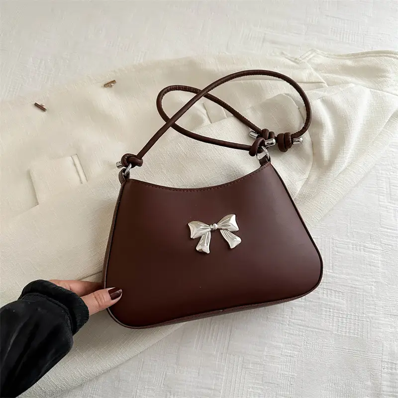 White Knotted Shoulder Crossbody Bag for Women 2024 Spring - Image 5