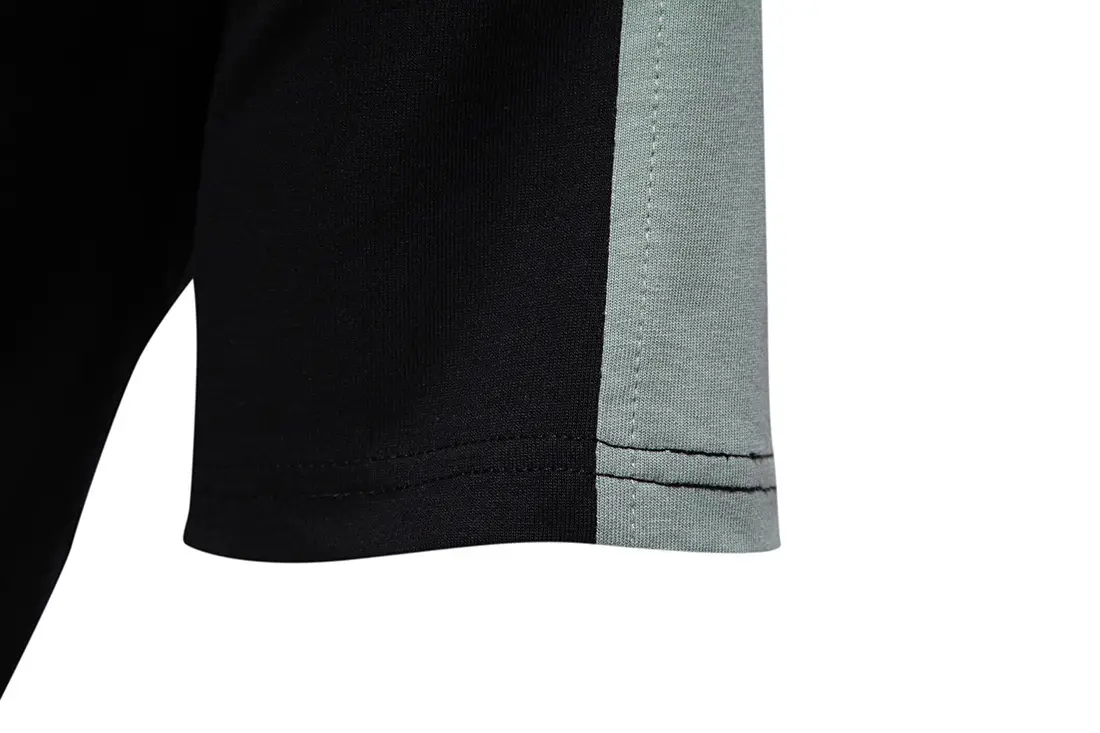 Men Black Grey Striped Cotton T-Shirt 230g — feature 10