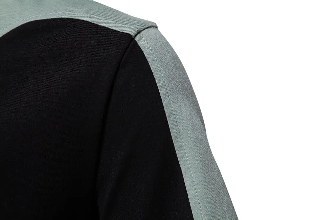 Men Black Grey Striped Cotton T-Shirt 230g — feature 8
