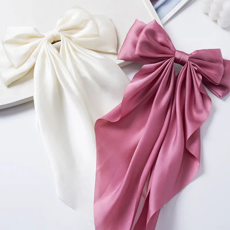 Pink Bow Clip for Women Summer Hairpin