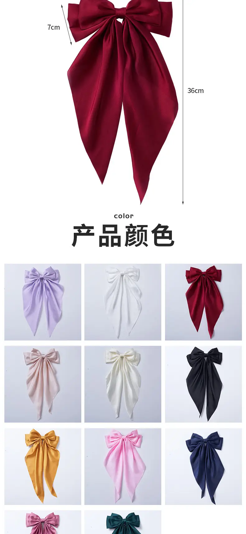 Pink Bow Clip for Women Summer Hairpin — feature 5
