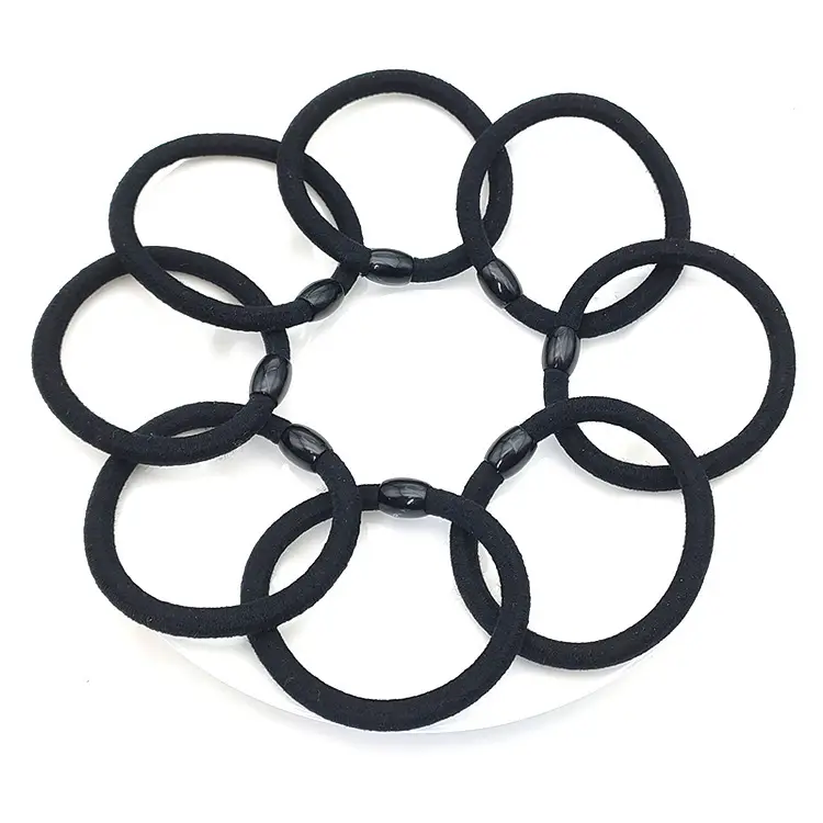 Black Thick Leather Hair Ring with Bulb Tendon — feature 10