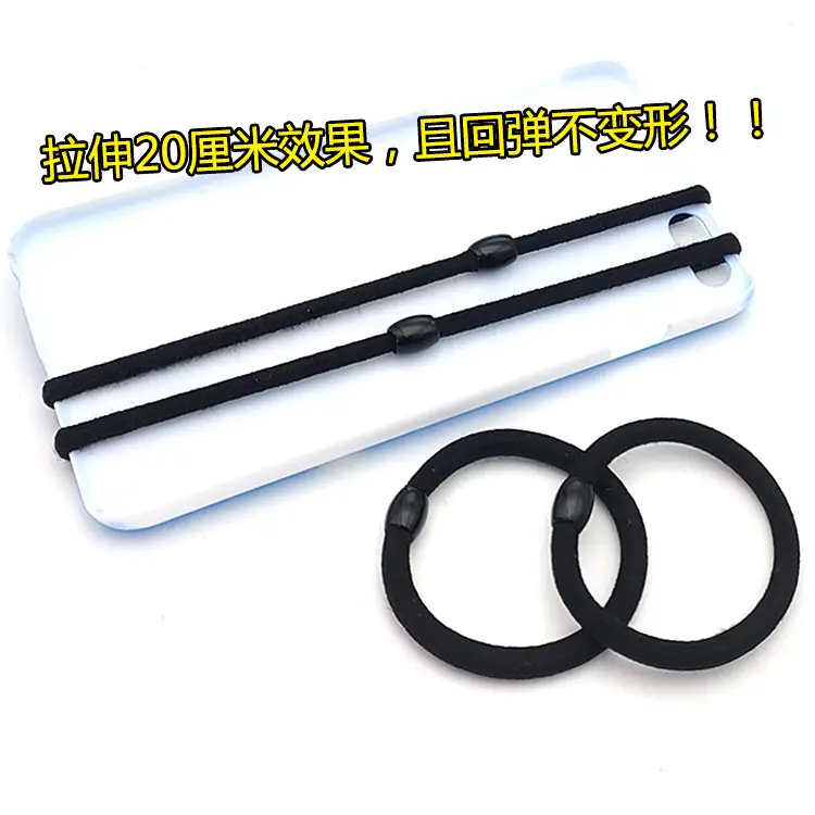 Black Thick Leather Hair Ring with Bulb Tendon — feature 8