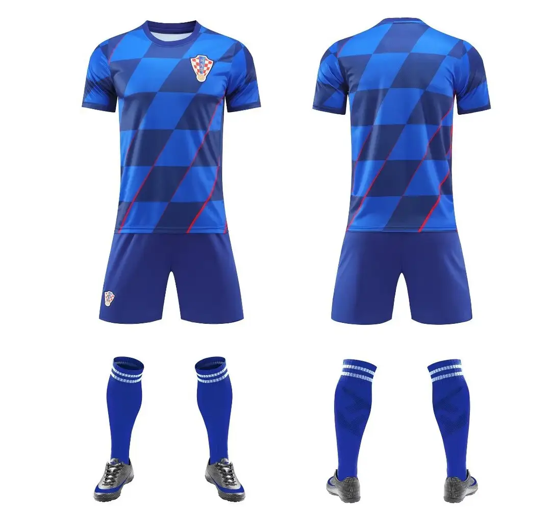 2425 Club Football Uniform Suit Men's National Team Training Uniform Home Ronaldo Argentina Children's Quick-Drying Jersey