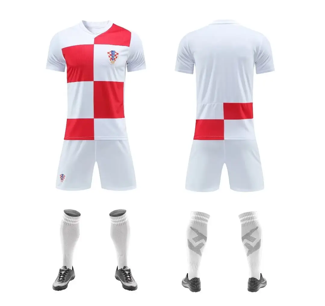 2425 Club Football Uniform Suit Men's National Team Training Uniform Home Ronaldo Argentina Children's Quick-Drying Jersey