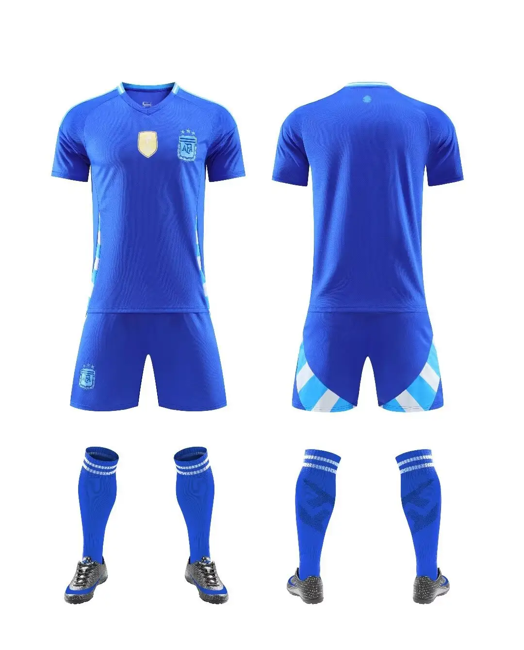 2425 Club Football Uniform Suit Men's National Team Training Uniform Home Ronaldo Argentina Children's Quick-Drying Jersey