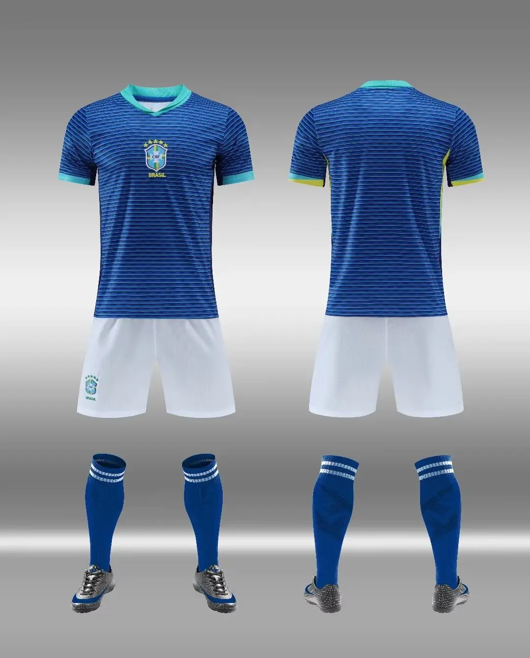 2425 Club Football Uniform Suit Men's National Team Training Uniform Home Ronaldo Argentina Children's Quick-Drying Jersey