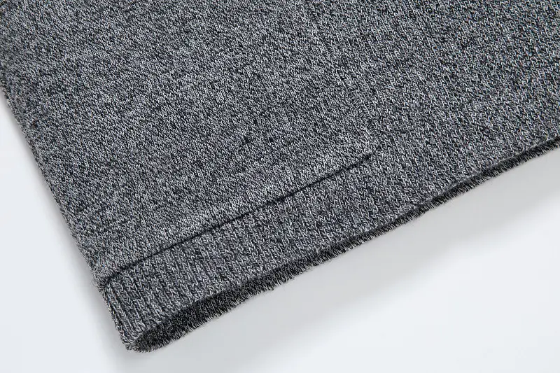 Men's Black Long Slim Fit Sweater Coat — feature 9