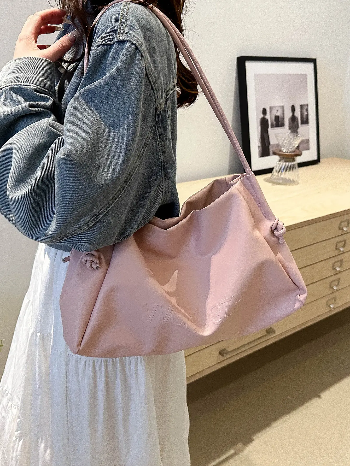 Pink Large Capacity Women's Shoulder Bag 2024