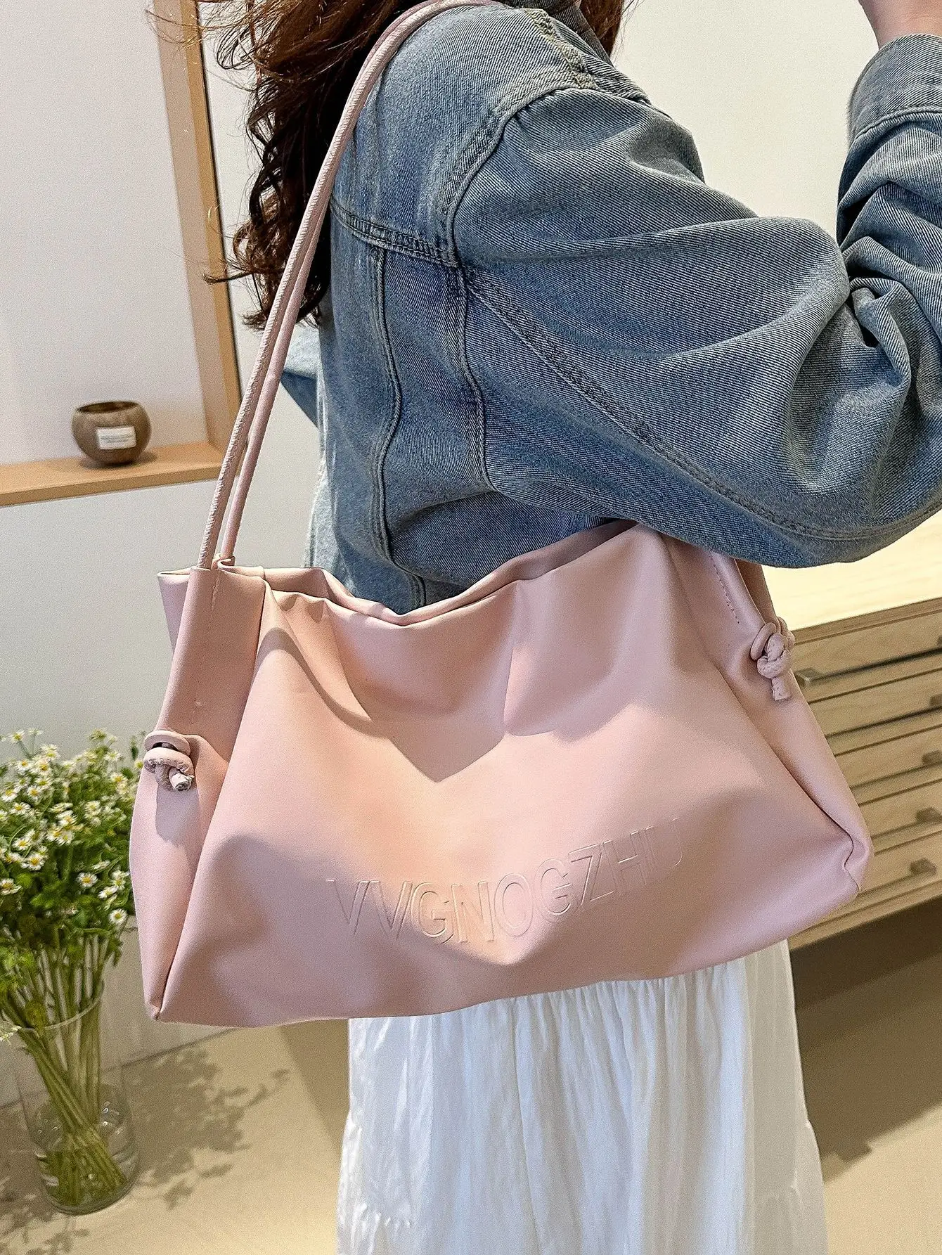 Pink Large Capacity Women's Shoulder Bag 2024
