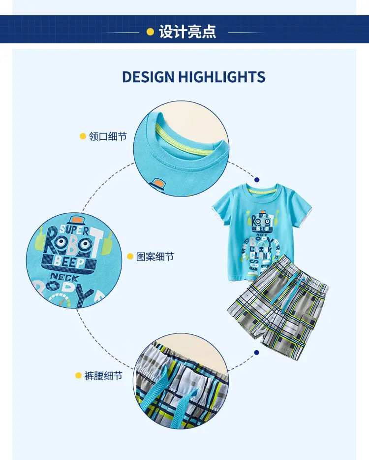 Kids Robot T-Shirt Blue 2025 Set — feature 5