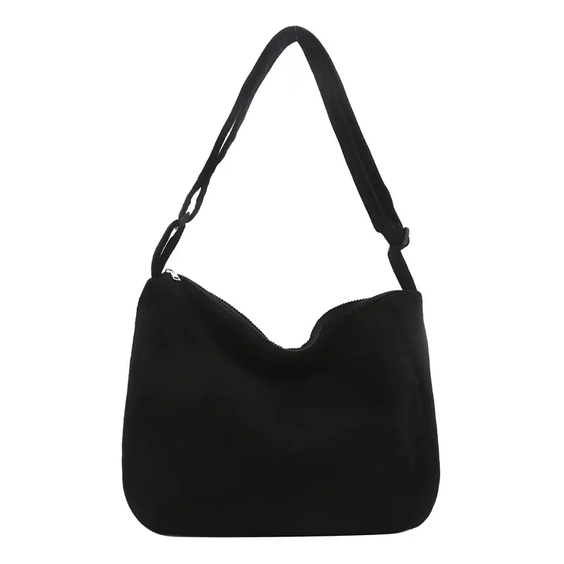 Black Knitted Shoulder Crossbody Bag with Charm - Image 13