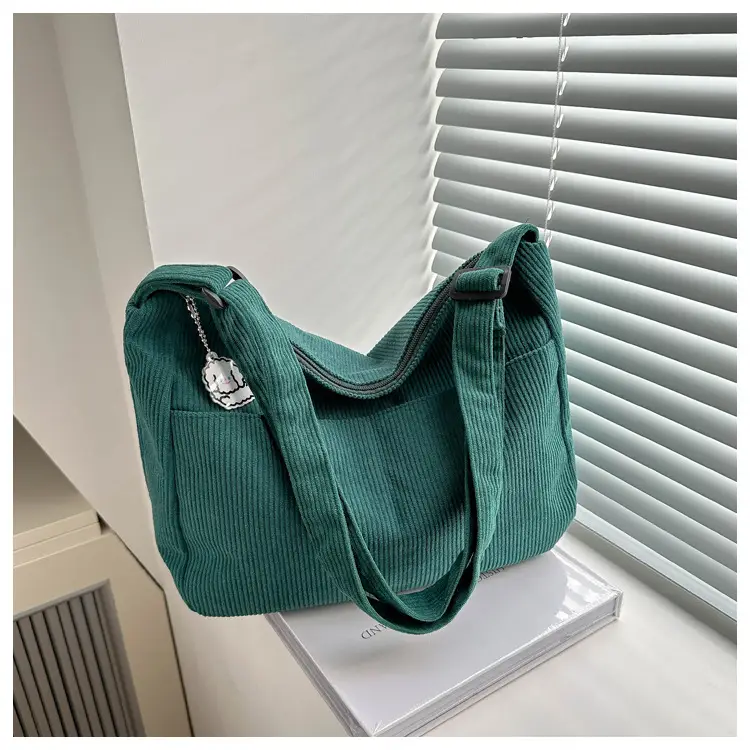 Black Knitted Shoulder Crossbody Bag with Charm — feature 30