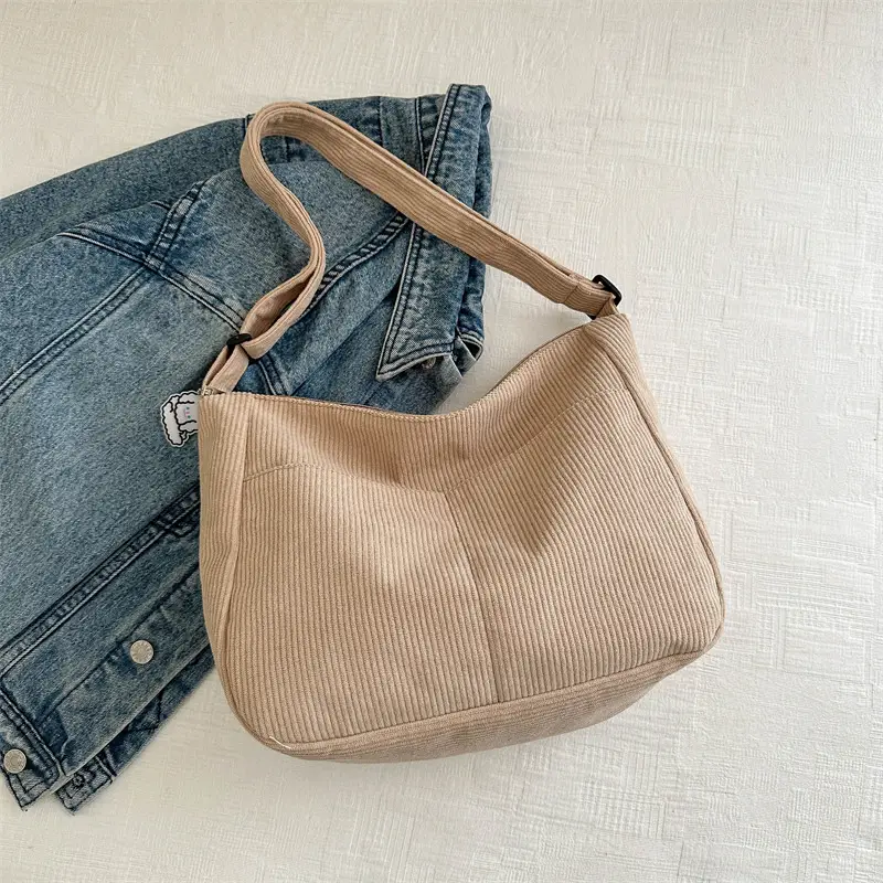Black Knitted Shoulder Crossbody Bag with Charm - Image 2