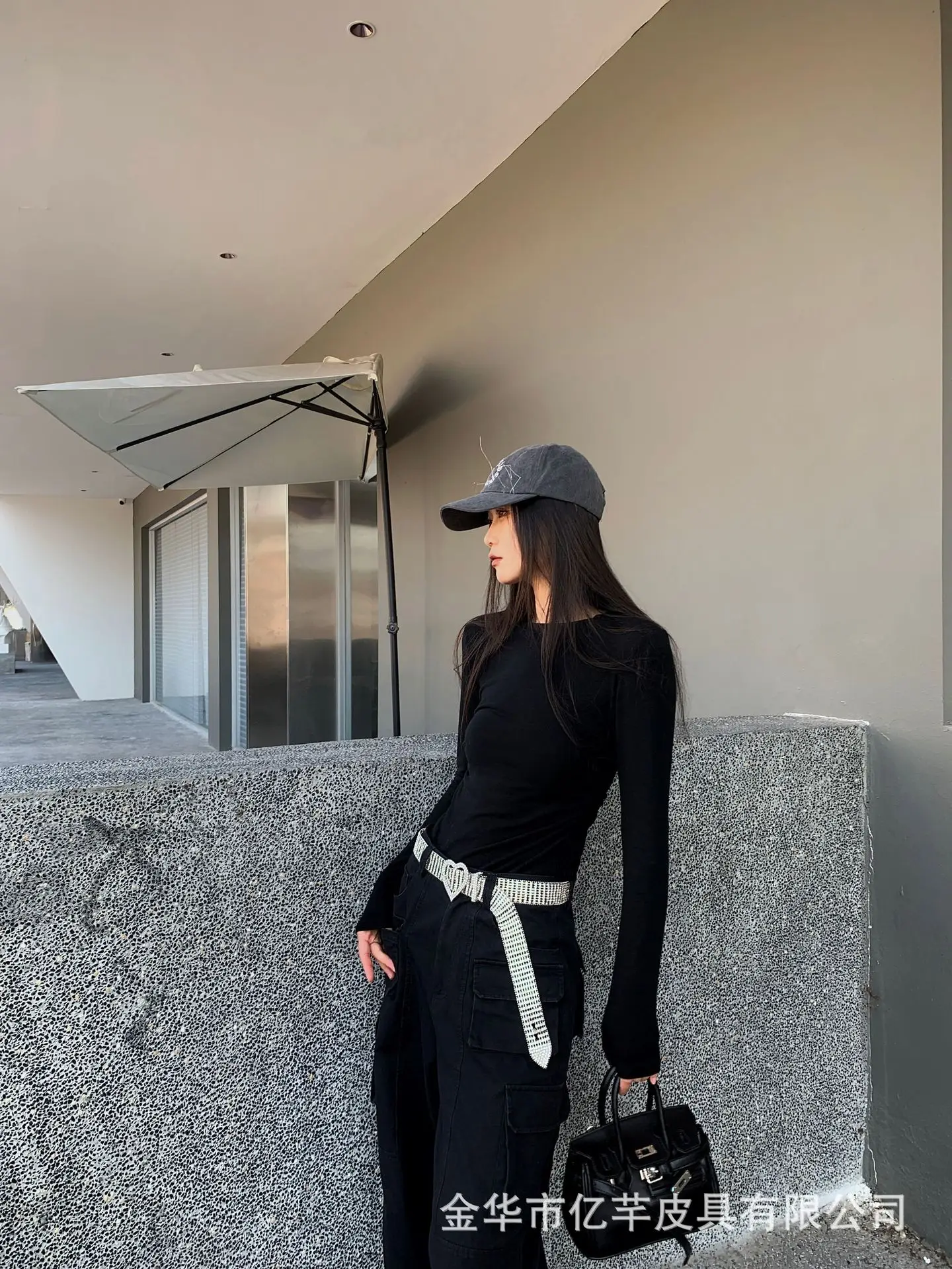 Women Rhinestone Belt Dress Pants Diamond Silver — feature 15
