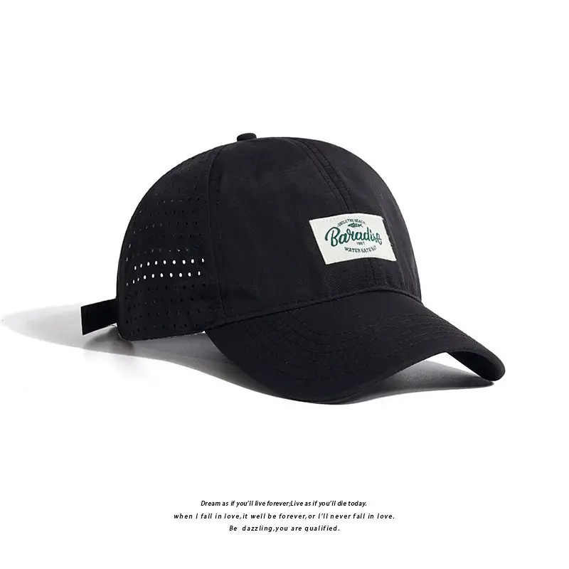 Beige Mesh Baseball Cap with Peaked Design - Image 2