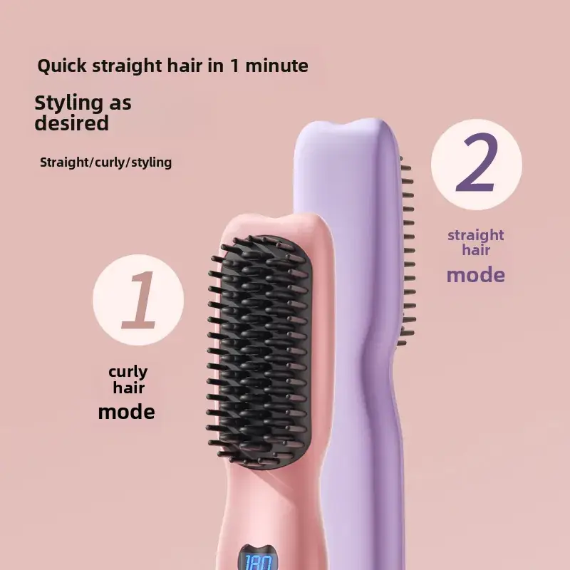 Wireless Hair Straightener Comb Portable Compact Black