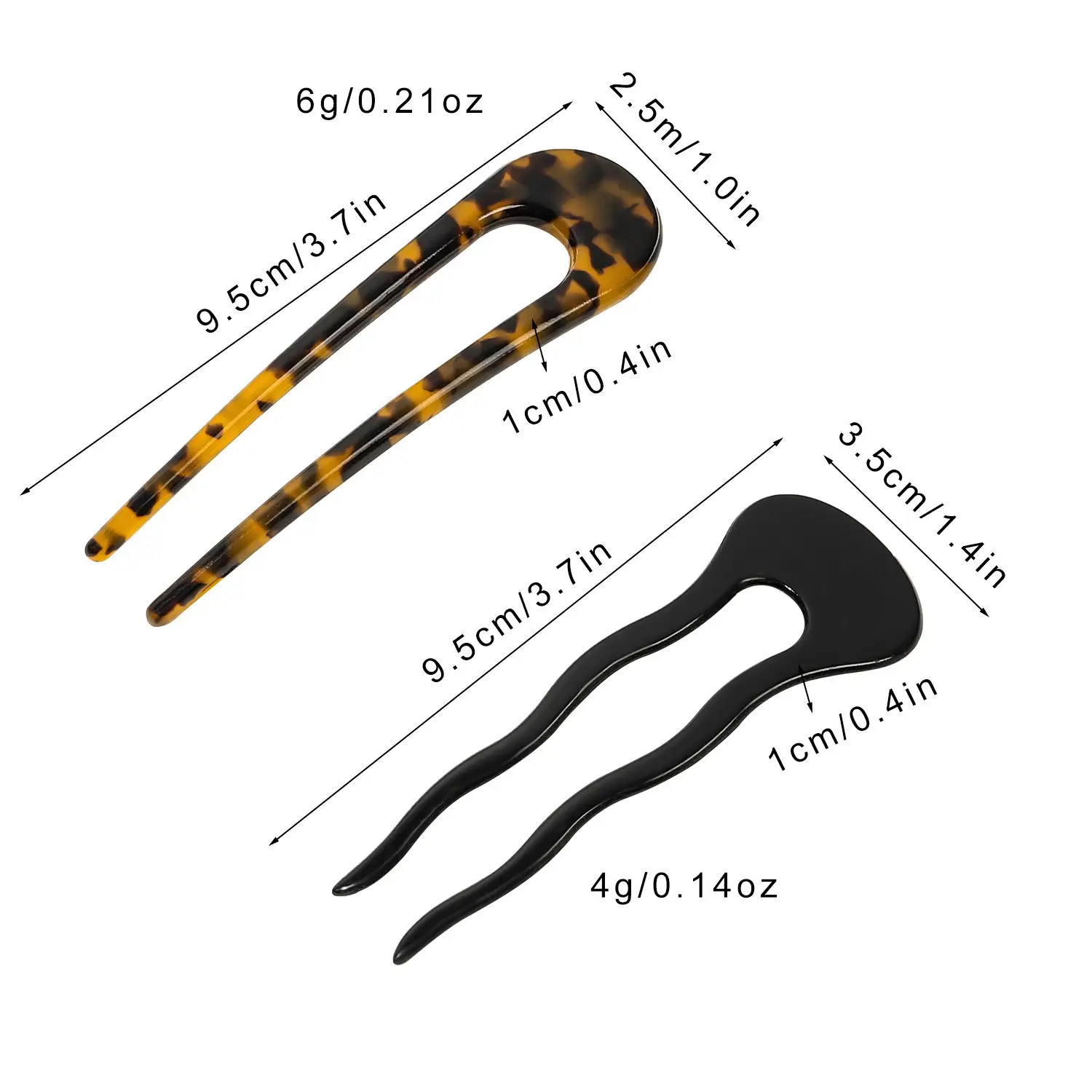 Ins High-end U-Shape Acetic Acid Hairpin Black - Image 9