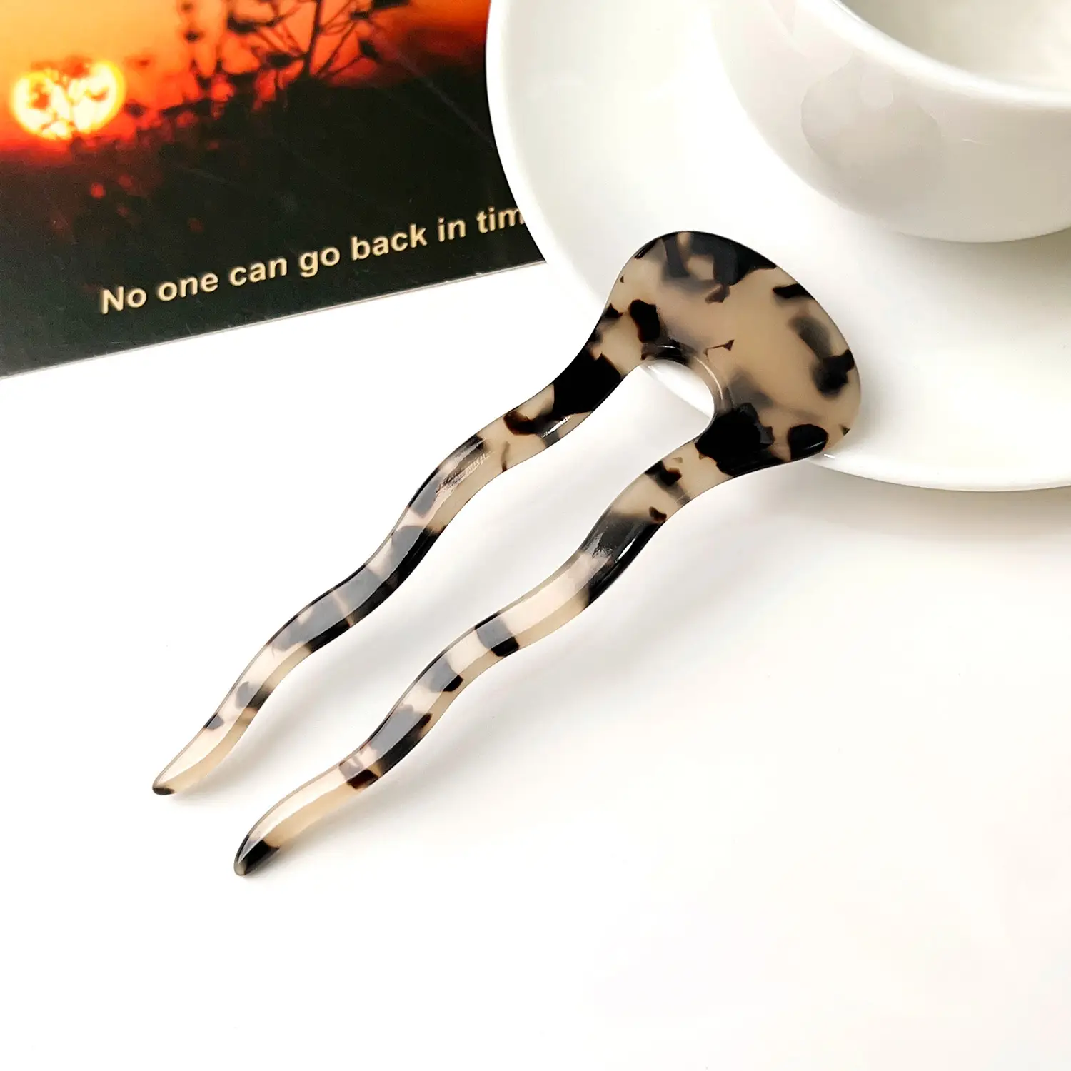 Ins High-end U-Shape Acetic Acid Hairpin Black - Image 2